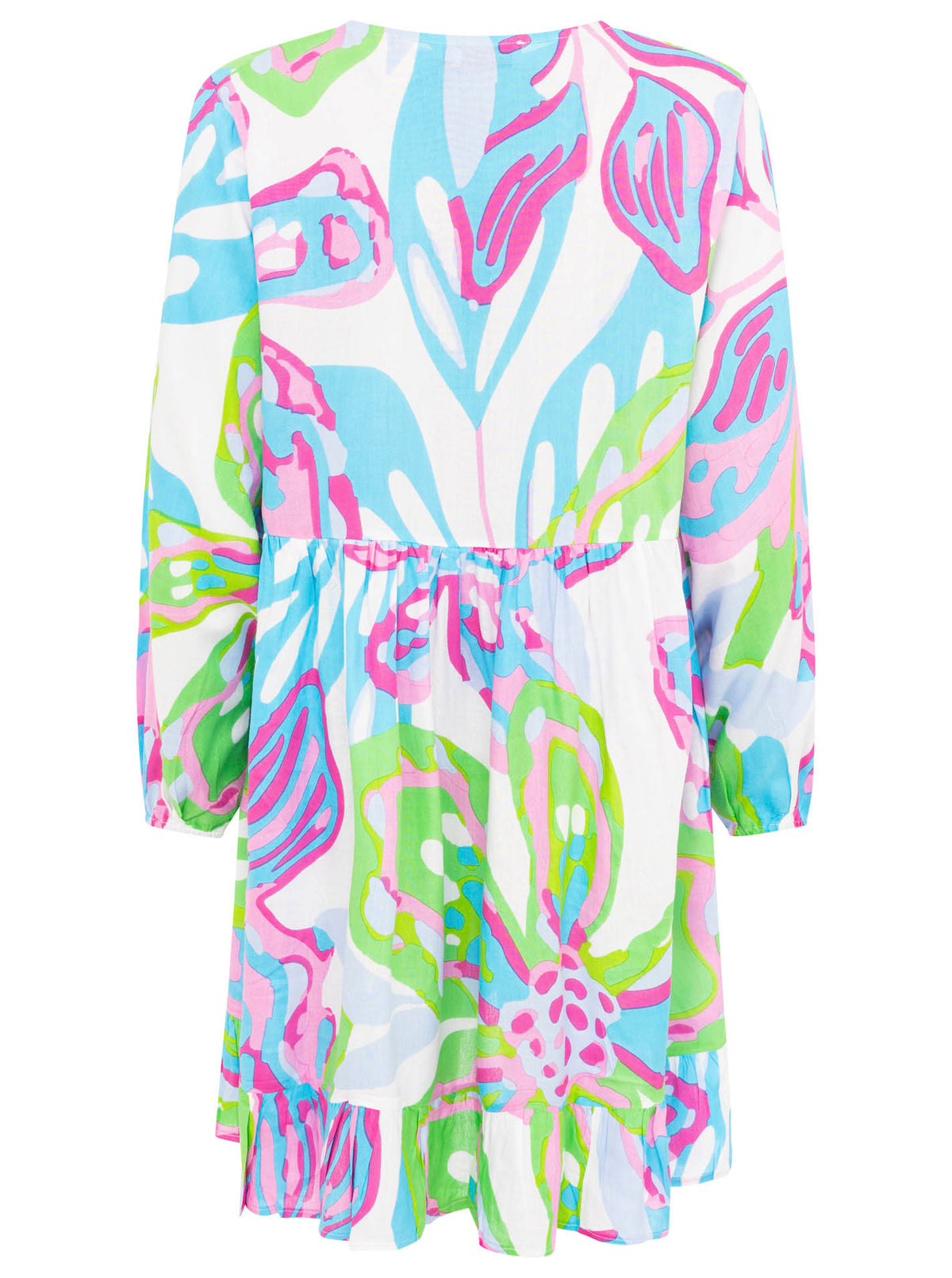 Zwillingsherz - Kleid/Tunika - Blumen Kunst - Grün/Flieder