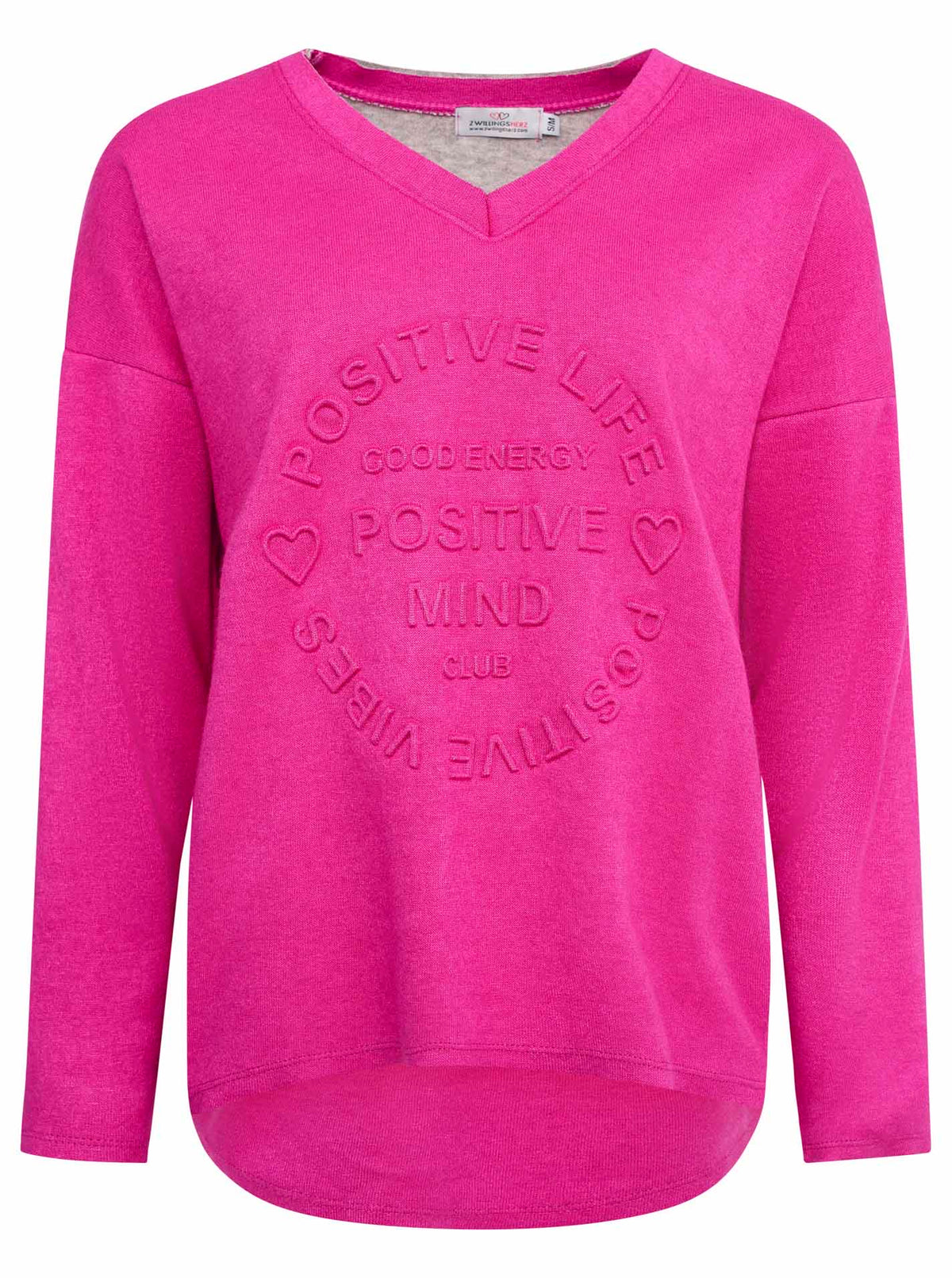 Zwillingsherz Sweatshirt Positive Mind - Beere