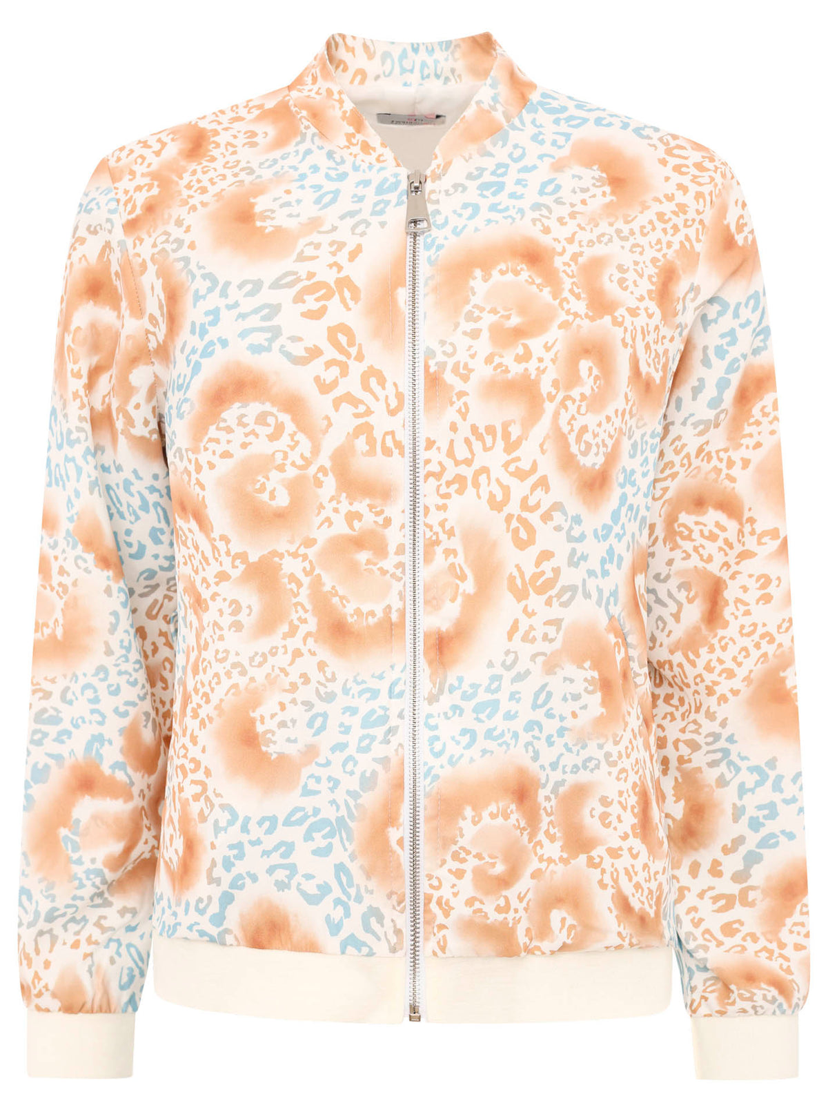 Zwillingsherz -  Blouson / Sweatjacke Zipper Summer Leo/Leopard - Beige/Blau