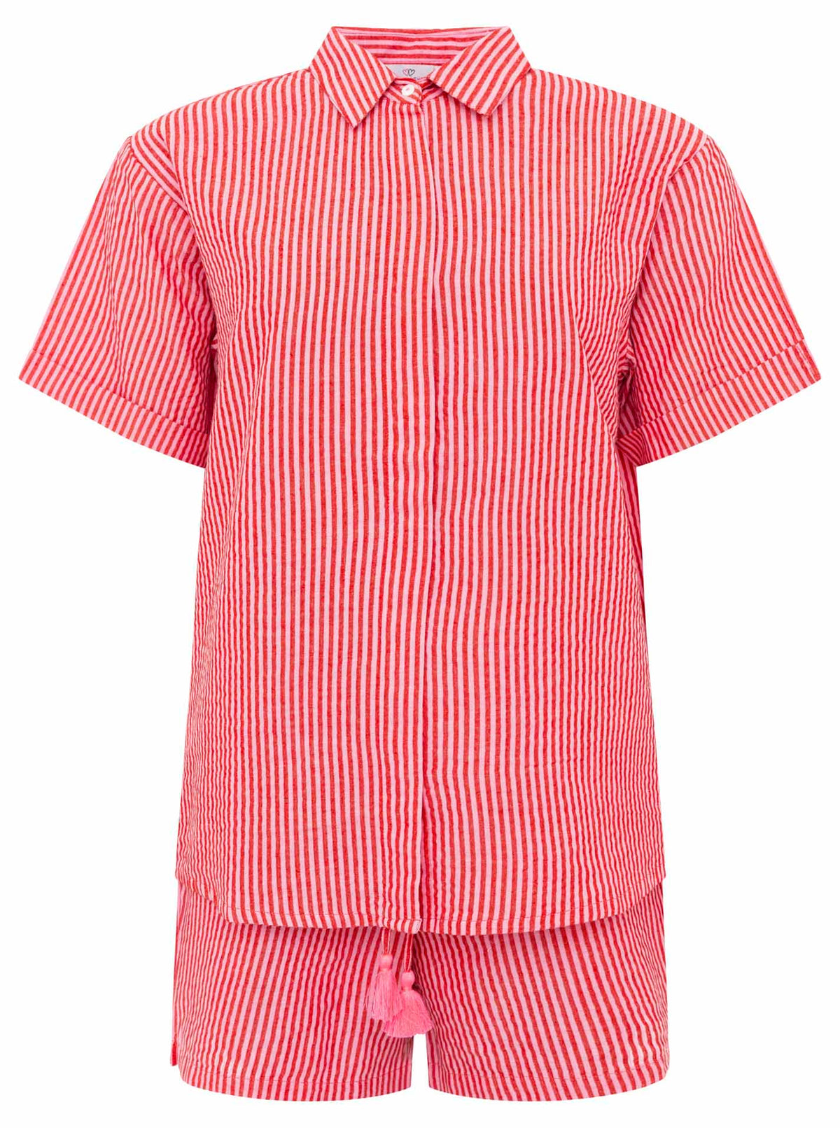 Zwillingsherz - Set kurz (Hemd + Hose) - Streifen Rot/Weiß