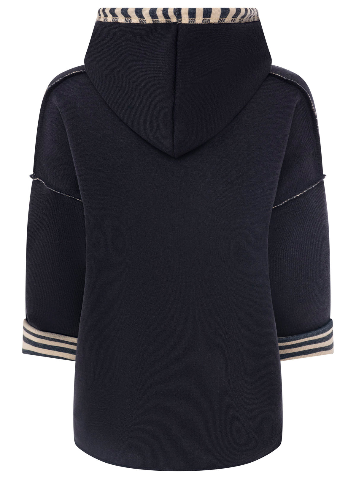 Zwillingsherz Doubleface Hoodie "Moin & Streifen" - Dunkelblau
