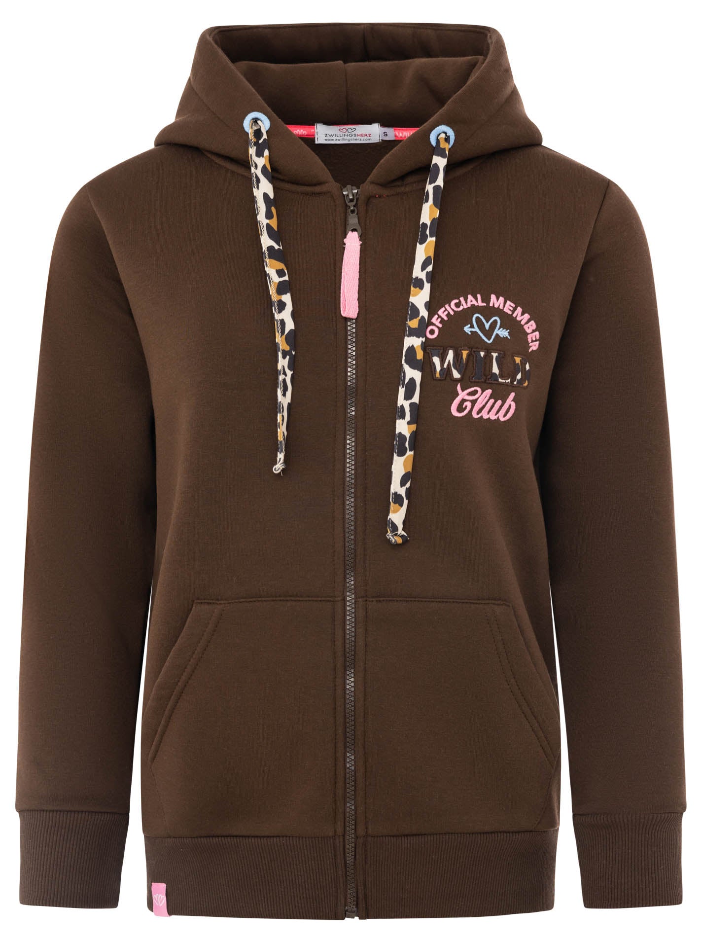 Zwillingsherz - Hoodiejacke "Wild Club" - Braun
