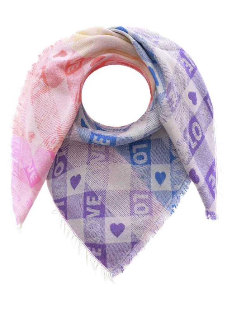 Zwillingsherz - Viereckstuch/Schal "Joulina Love" Baumwolle - Pink