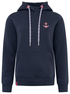 Zwillingsherz - Hoodie mit handgestrickten Anker - Dunkelblau/Marine (Neu)