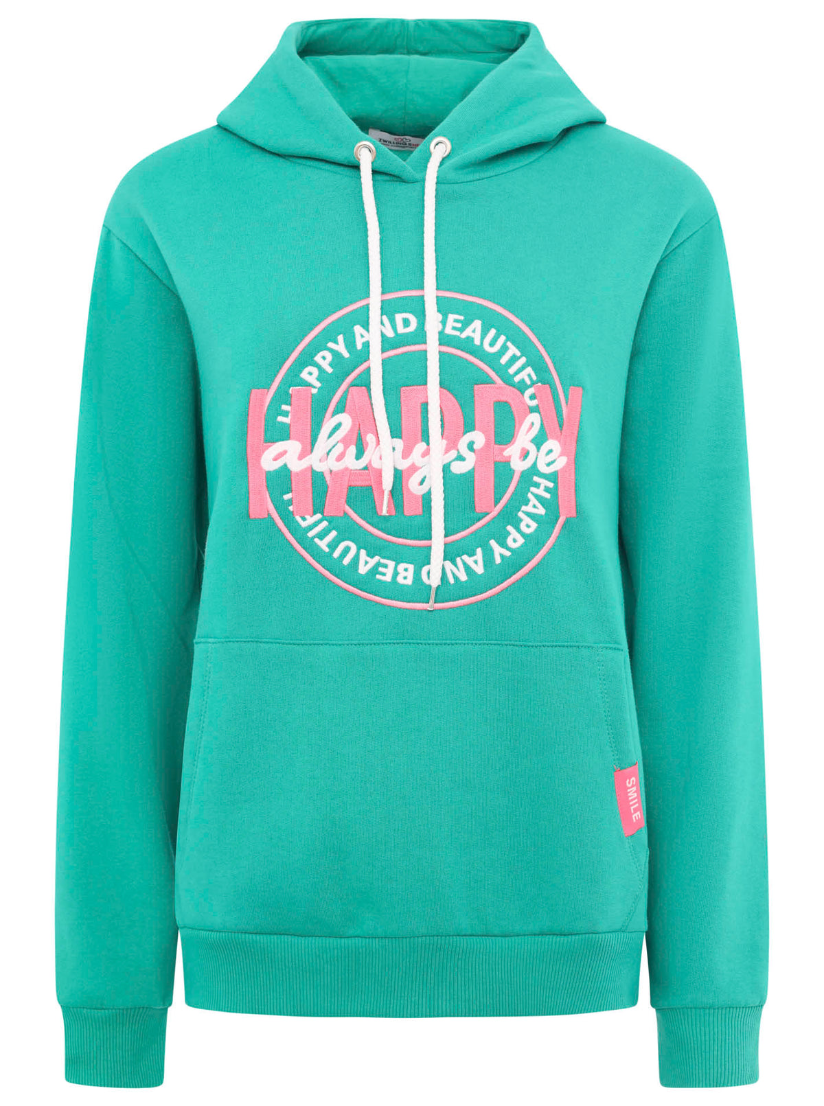 Zwillingsherz - Hoodie "Always Be Happy" - Grün (fällt größer aus)