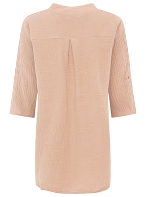 Zwillingsherz Musselin Kleid/Tunika - Dunkelbeige