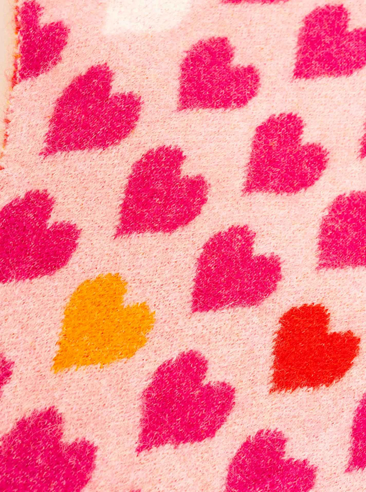 Zwillingsherz - Dreieckstuch Strick "Hearts" - Rosa
