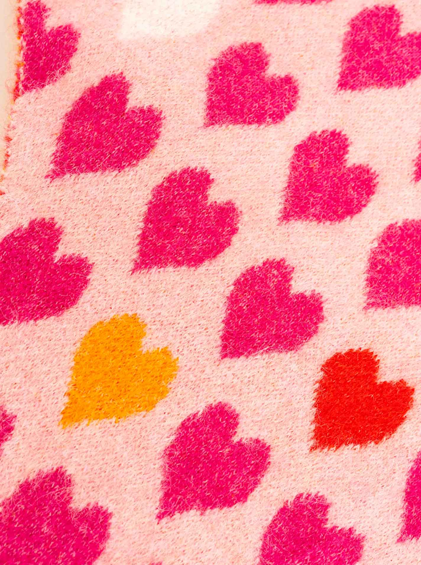 Zwillingsherz - Dreieckstuch Strick "Hearts" - Rosa