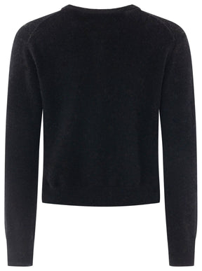Zwillingsherz Kaschmir Strickjacke Perlmutt (100% Cashmere) - Schwarz