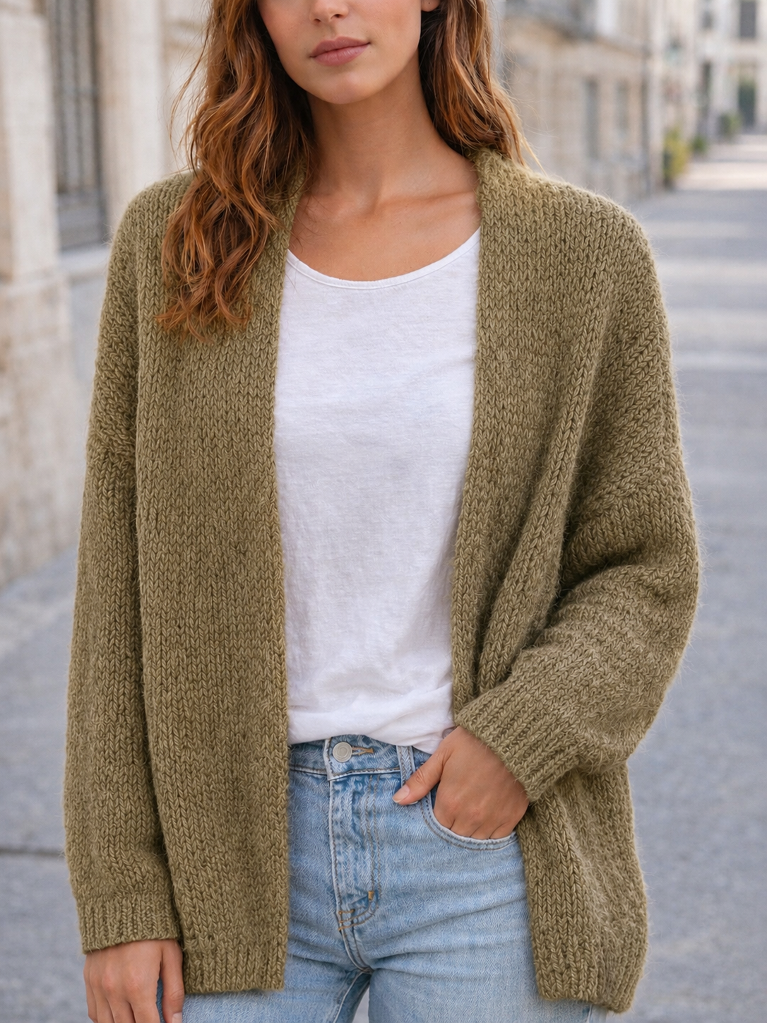 Flair Comfort - Cardigan in trendigem Khaki