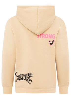 Zwillingsherz - Hoodie "Leo Wild Fearless" - Beige