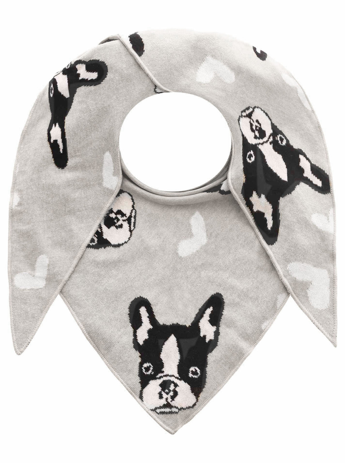 Zwillingsherz - Dreieckstuch/Schal "Dog Lover Hunde Liebhaber" Baumwolle - Grau