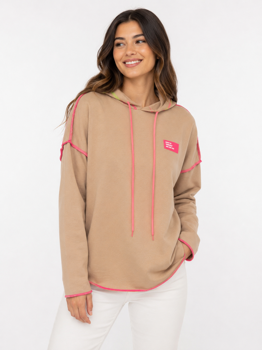 Zwillingsherz - Hoodie "Neon Farben" - Beige