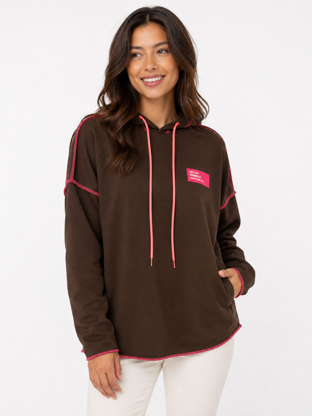 Zwillingsherz - Hoodie "Neon Farben" - Braun