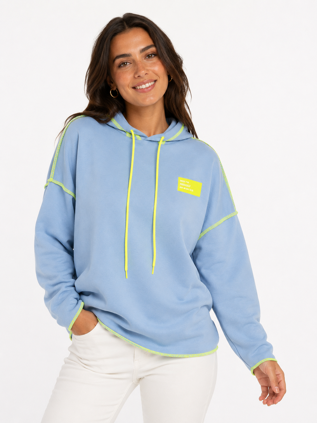 Zwillingsherz - Hoodie "Neon Farben" - Hellblau