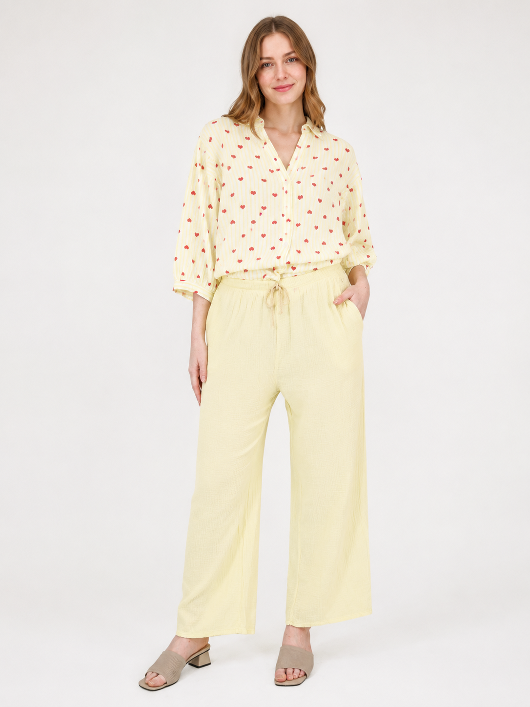 Musselin Hose - Zitronen-Gelb