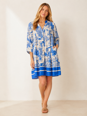 Zwillingsherz - Viskose Kleid "Safari" - Blau