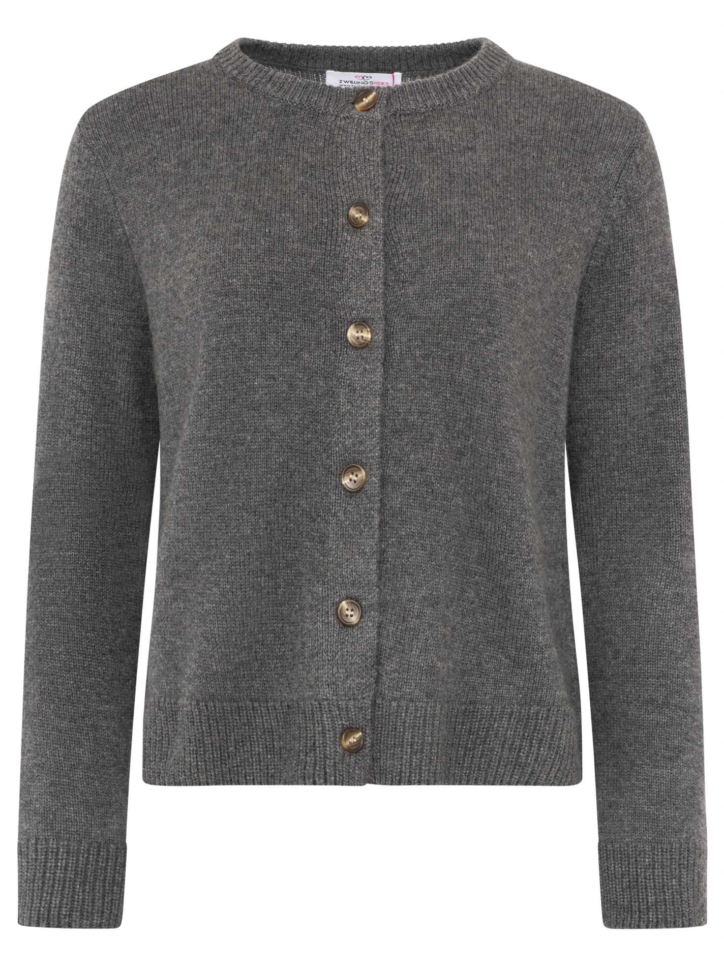 Zwillingsherz 100% Kaschmir Cozy Cardigan - Anthrazit