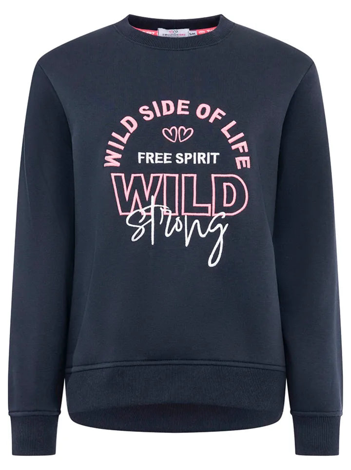 Zwillingsherz - Sweatshirt "Wild & Free" - Marineblau