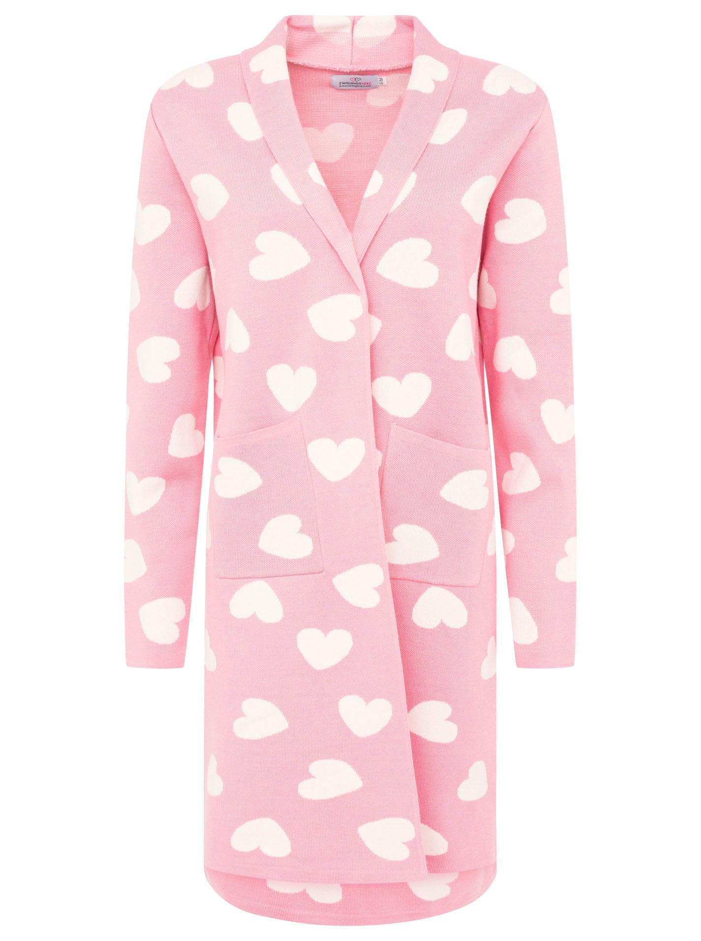 Zwillingsherz Strickjacke Herzen - Rosa