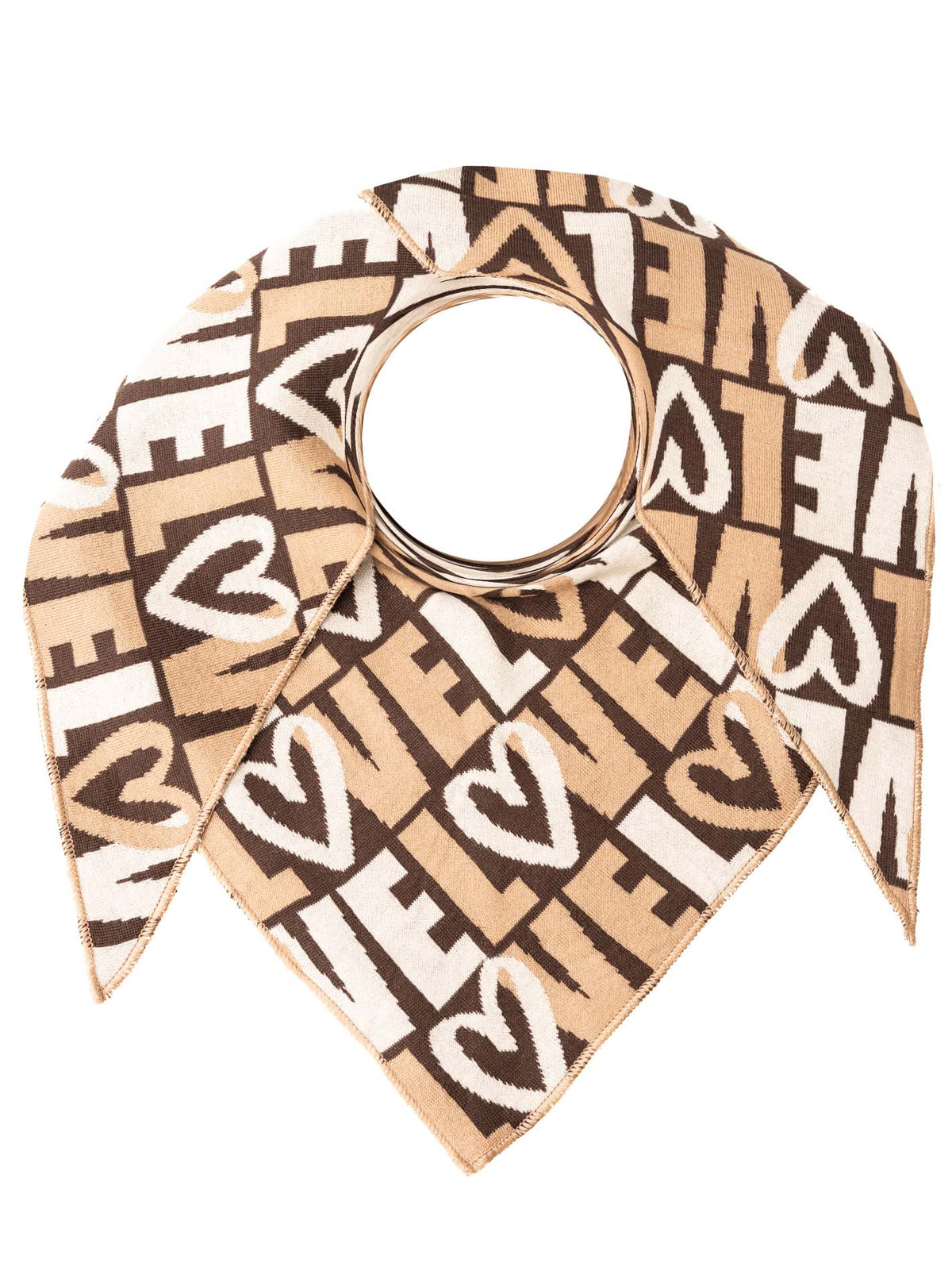 Zwillingsherz - Dreieckstuch/Schal "Liebe" Baumwolle - Beige