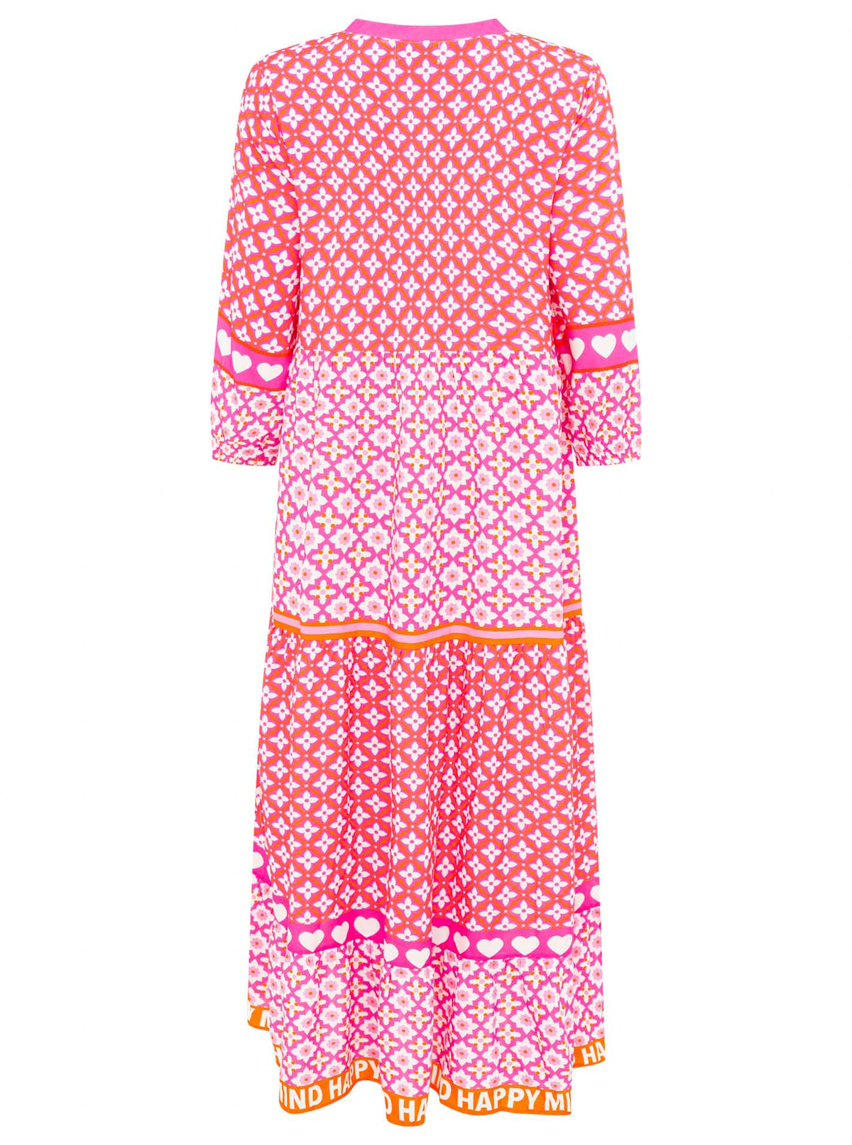 Zwillingsherz - Maxi Kleid Herz/Blumen Design Dreams  - Pink/Orange