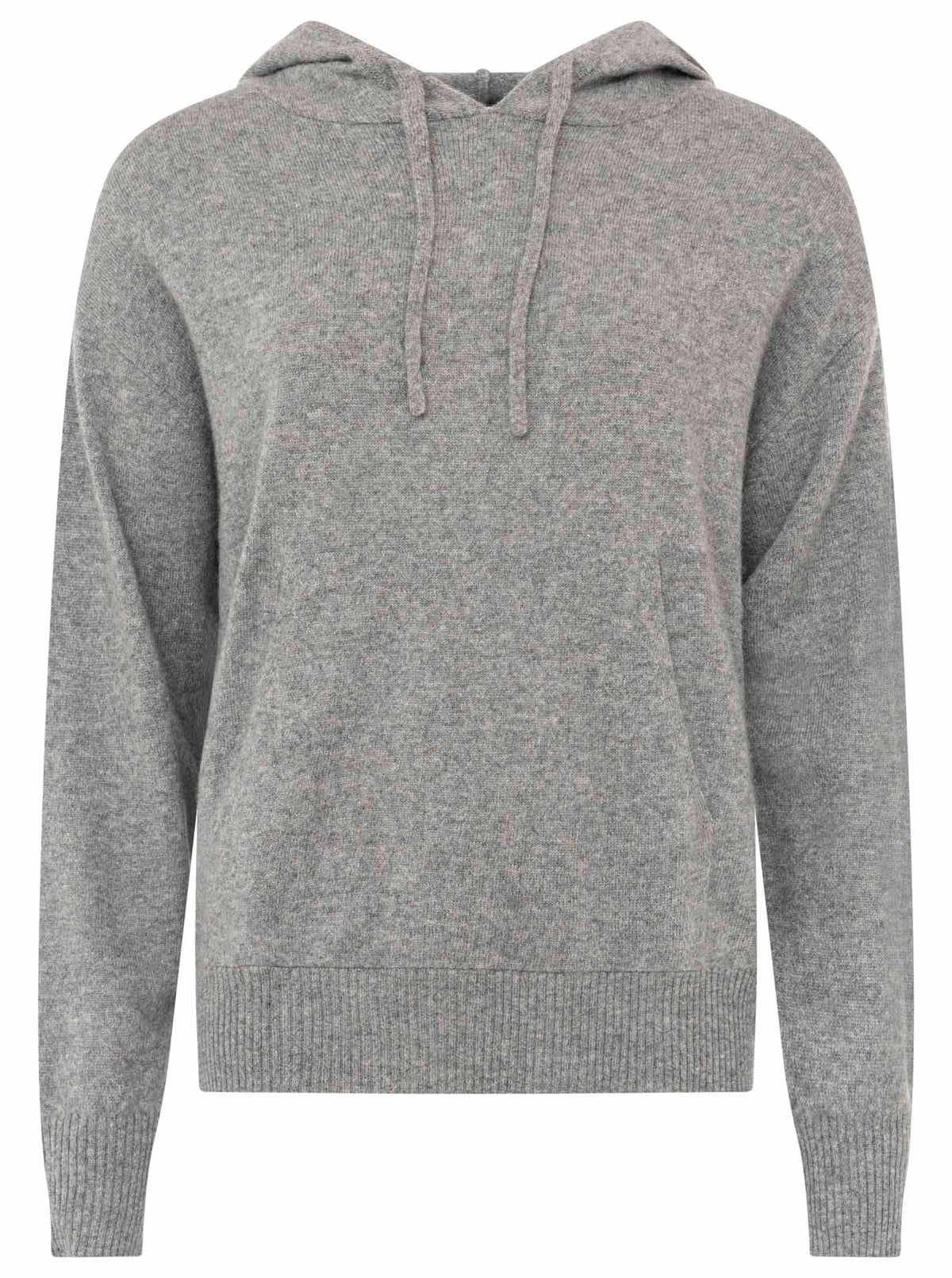 Zwillingsherz 100% Kaschmir Hoodie - Mittelgrau