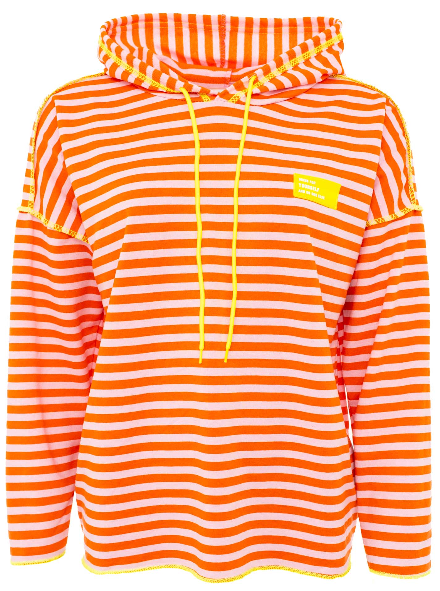Zwillingsherz Hoodie "Neon Streifen" - Orange/Rosa