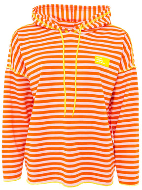 Zwillingsherz Hoodie "Neon Streifen" - Orange/Rosa
