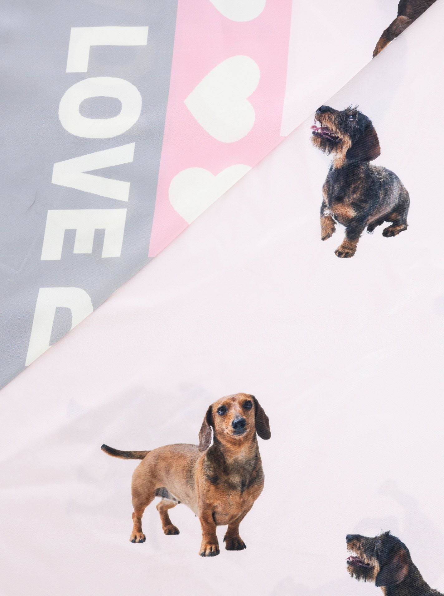 Zwillingsherz - Dreieckstuch Dog Love - Rosa