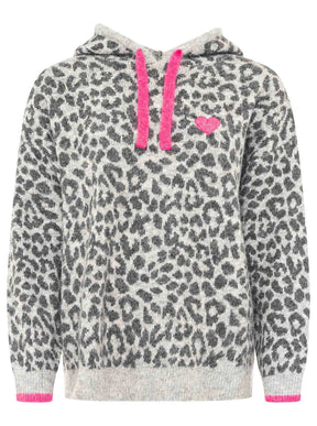 Zwillingsherz - Strick Hoody "Wild Heart" - Grau