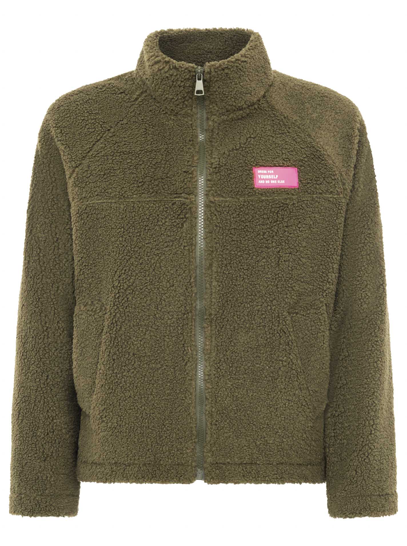Zwillingsherz Teddy Fleece Jacke - Khaki