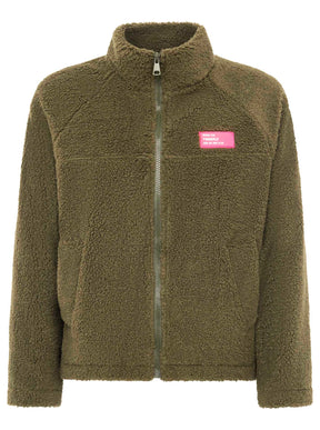 Zwillingsherz Teddy Fleece Jacke - Khaki