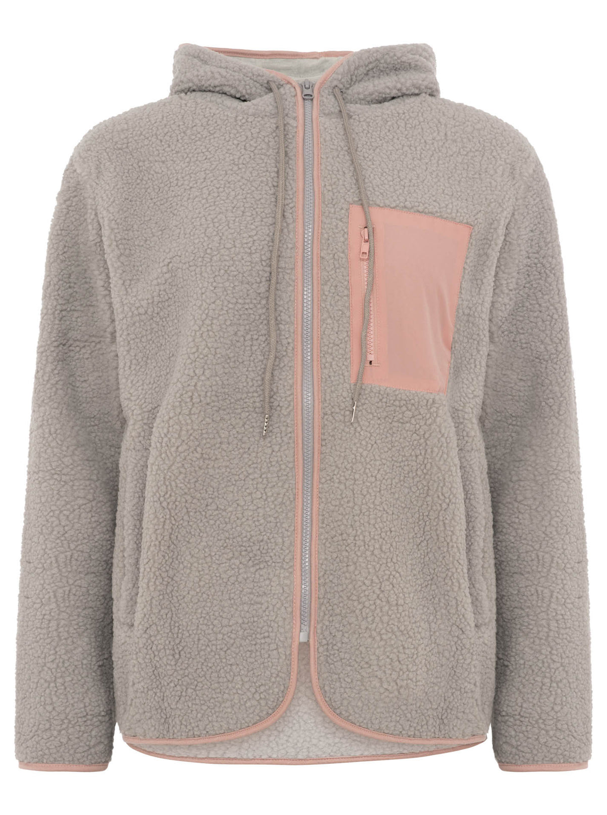 Zwillingsherz - Teddyjacke/Hoodie mit Kapuze - Hellgrau