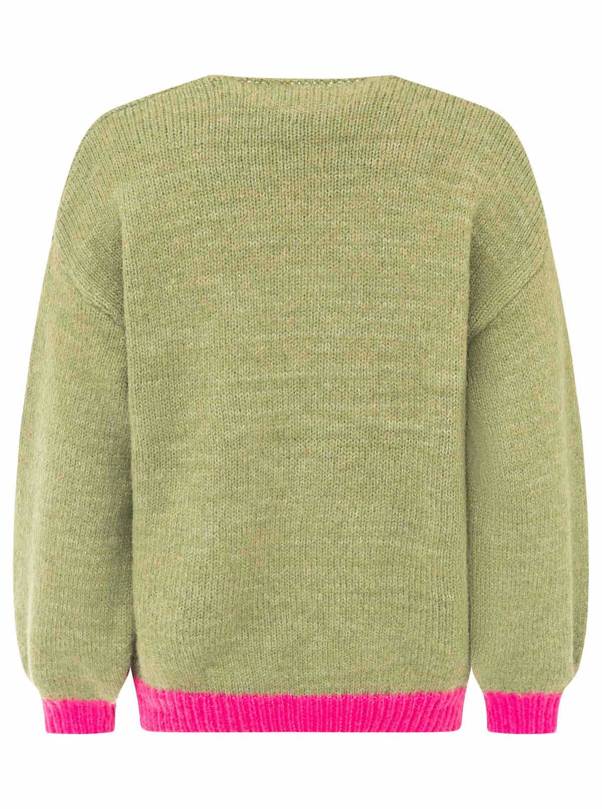 Zwillingsherz Pullover Wollmix Smile More - Olive