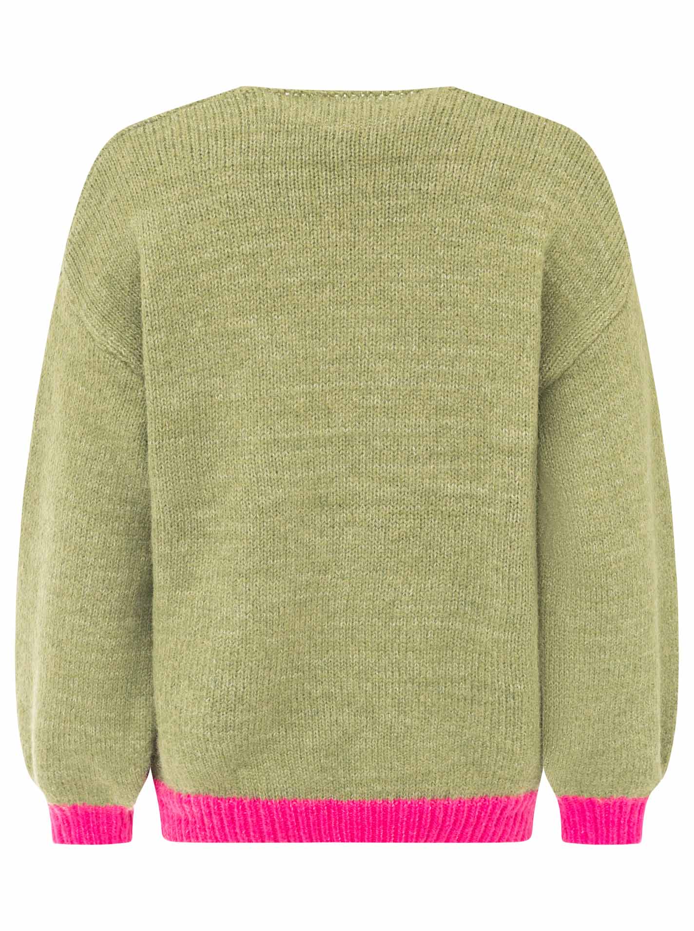 Zwillingsherz Pullover Wollmix Smile More - Olive