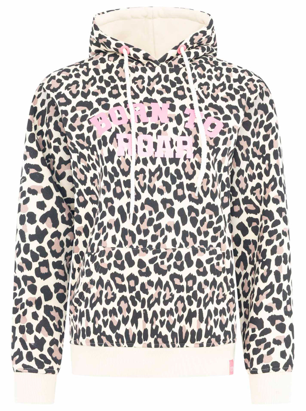 Zwillingsherz - Hoodie/Sweatshirt "Leo - Born to Roar" - Beige/Schwarz