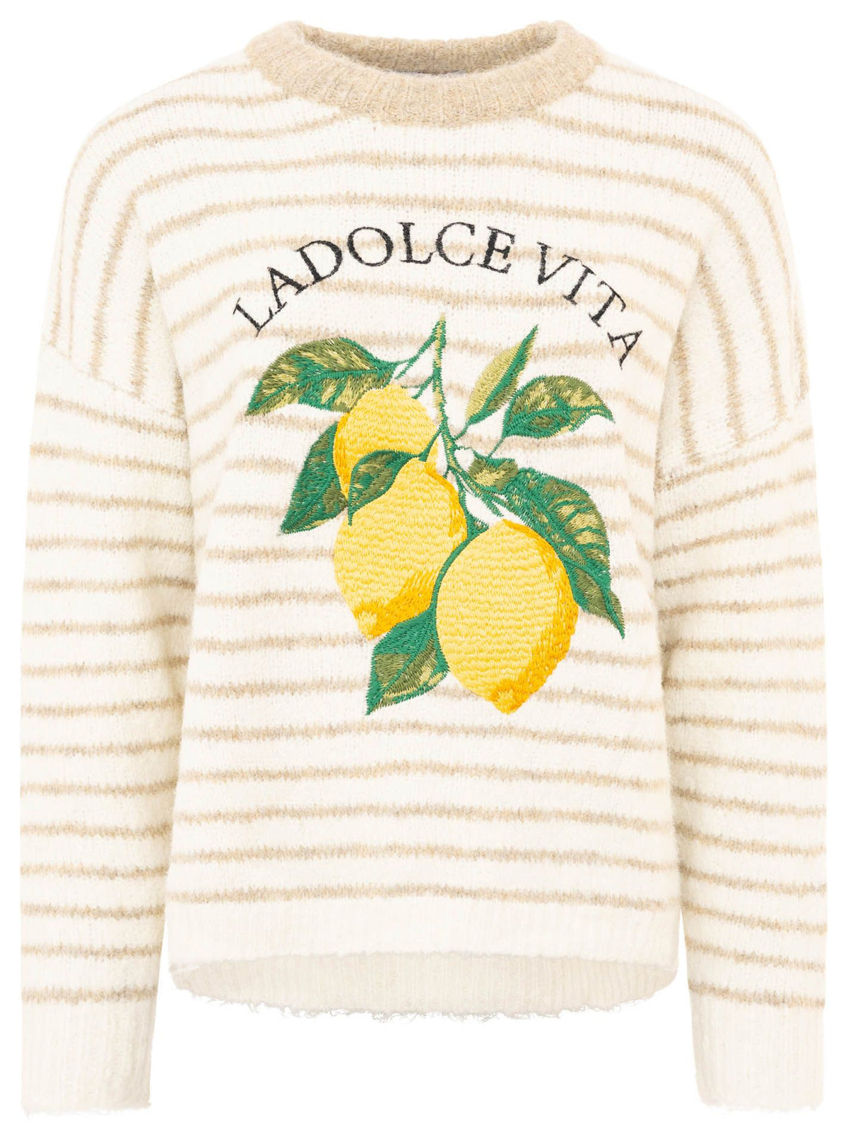 Zwillingsherz Pullover mit Streifen Dolce Vita - Beige