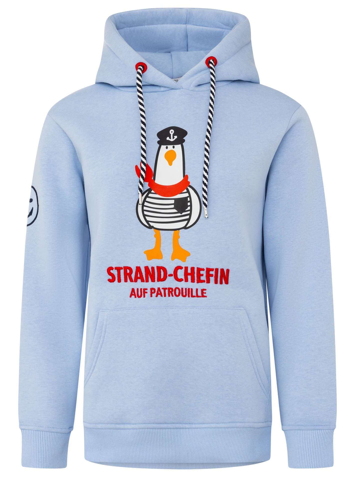 Zwillingsherz - Hoodie "Strand Chefin" - Hellblau