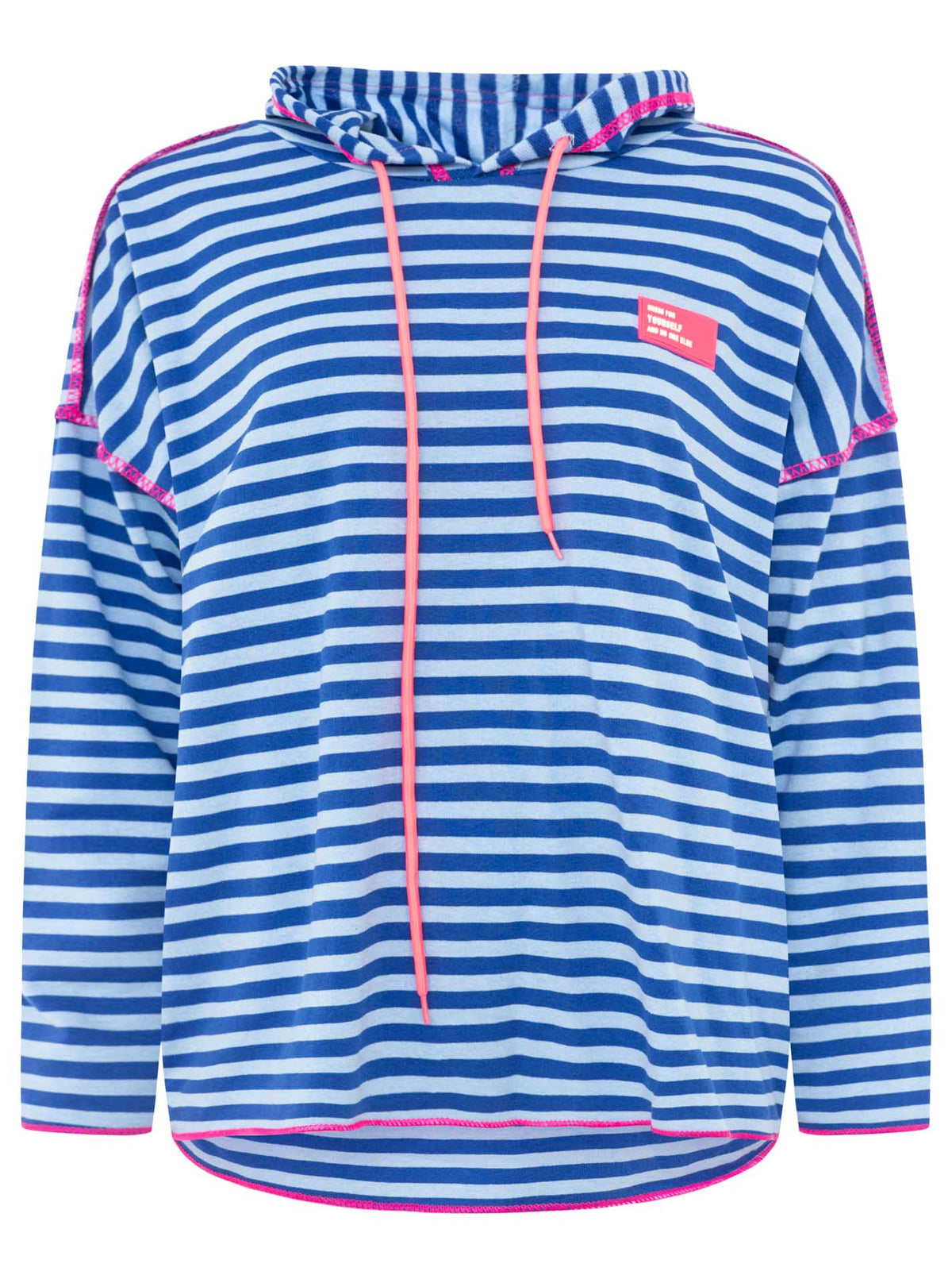 Zwillingsherz Hoodie "Neon Streifen" - Royalblau