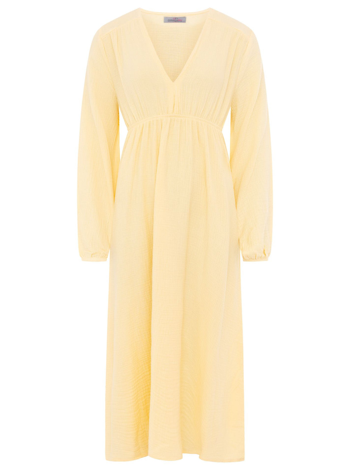 Zwillingsherz - Musselin Kleid lang - Gelb