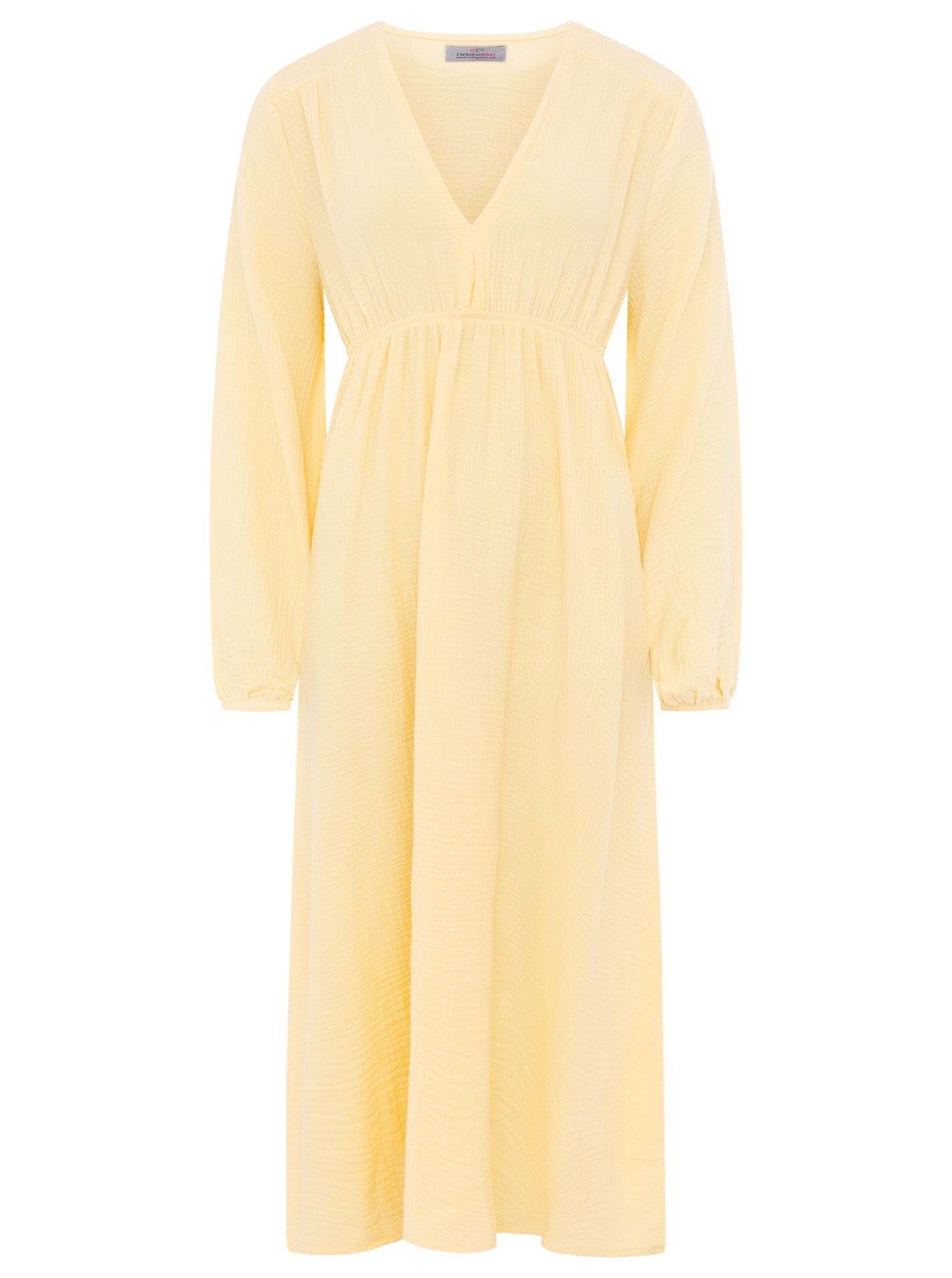 Zwillingsherz - Musselin Kleid lang - Gelb