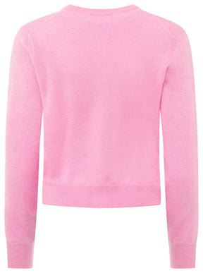 Zwillingsherz Kaschmir Strickjacke Perlmutt (100% Cashmere) - Rosa