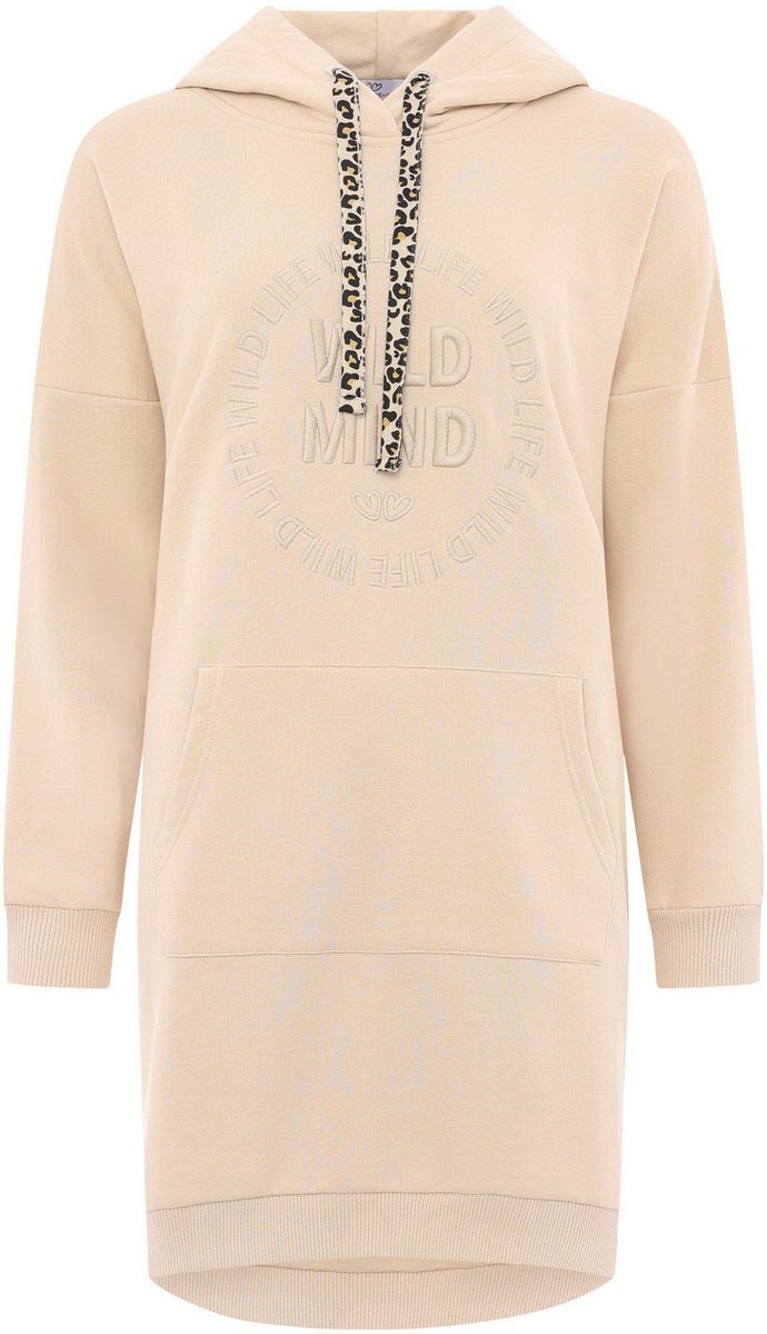 Zwillingsherz - Hoodiekleid "Wild Mind Leo" - Beige