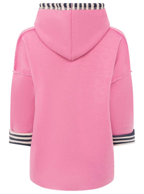 Zwillingsherz Doubleface Hoodie "Moin & Streifen" - Rosa
