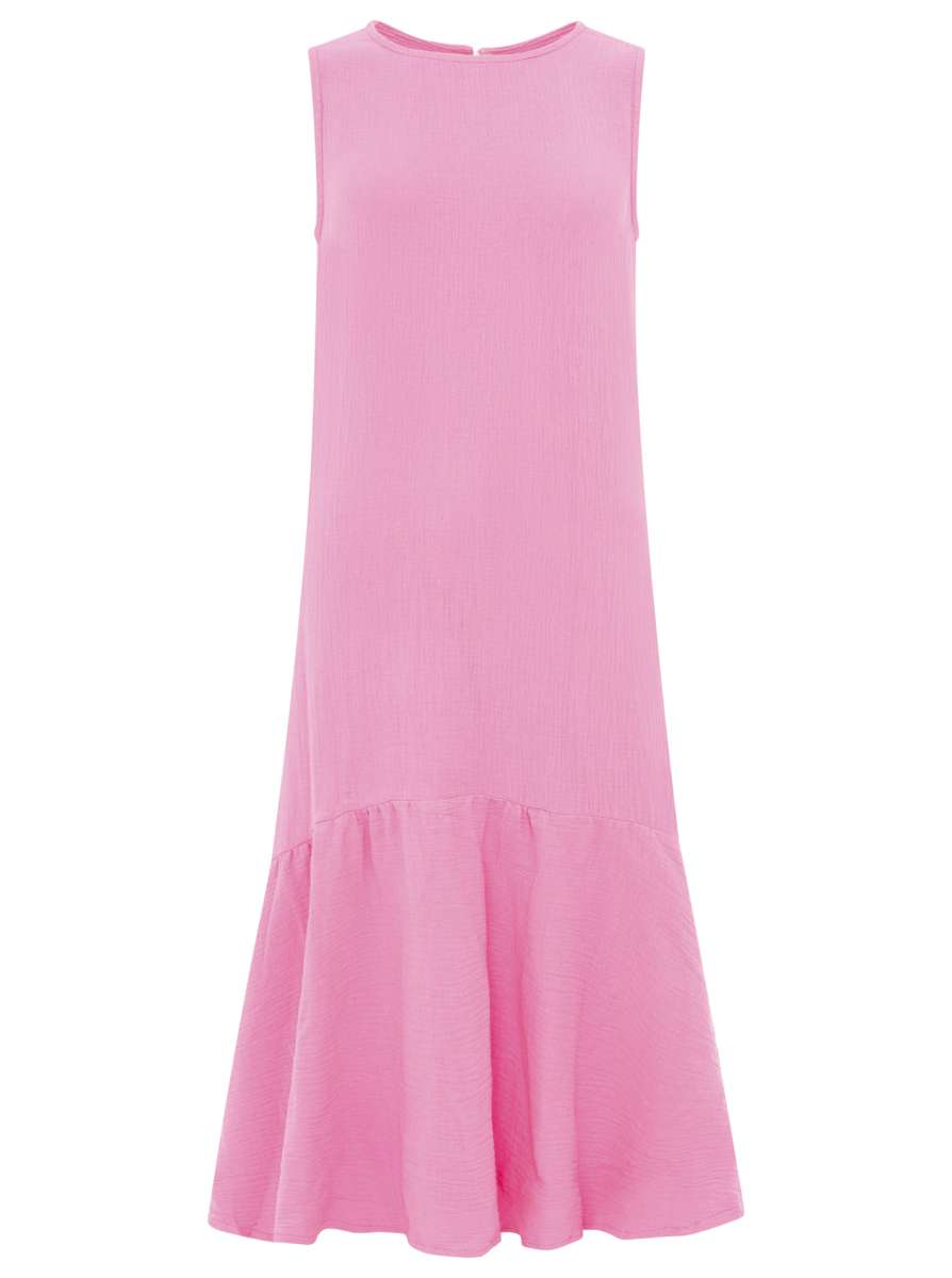 Zwillingsherz - Musselin Kleid lang Boho - Pink