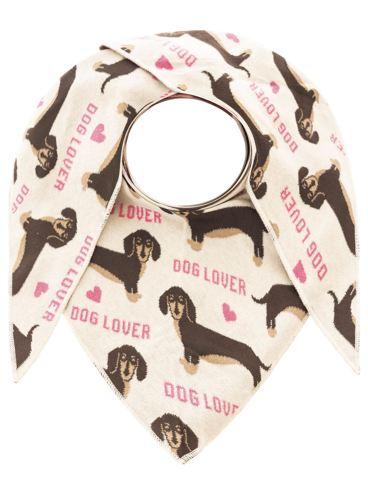 Zwillingsherz - Dreieckstuch "Dog Lover" Baumwolle - Pink