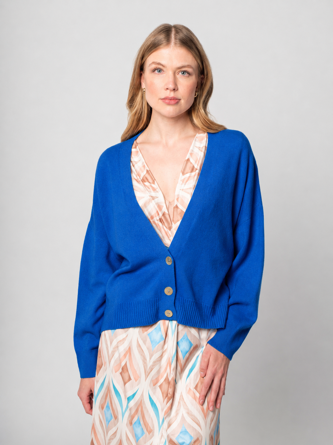 Lisa Style - Weicher Cardigan - Mittelblau