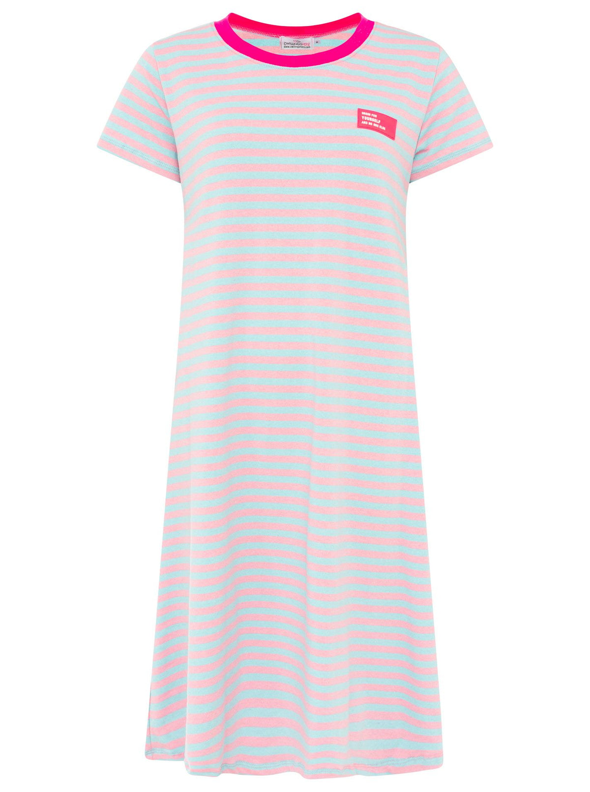 Zwillingsherz - Sweat Kleid "Neon Streifen" - Türkis