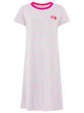 Zwillingsherz - Sweat Kleid "Neon Streifen" - Türkis